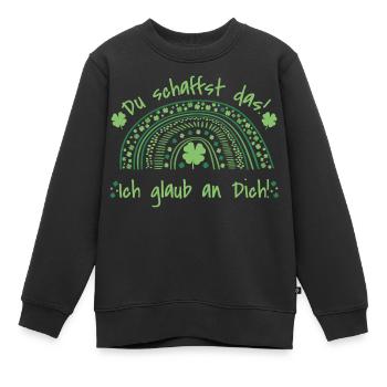 Du schaffst das - Ich glaub an dich - Mut machen - Kinder Premium Organic Sweatshirt - Schwarz - Vorne - AI Model Kid Female (0cm)