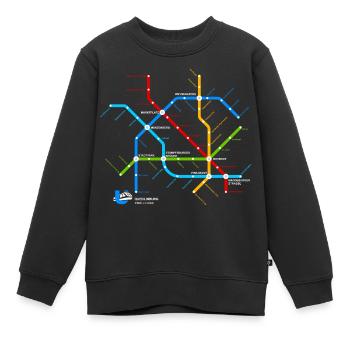 Quedlinburg (U-Bahn-Liniennetz-Edition) - Kinder Premium Organic Sweatshirt - Schwarz - Vorne - AI Model Kid Female (0cm)
