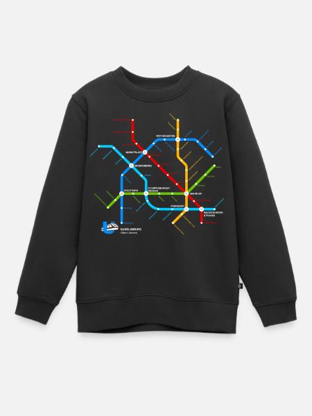 Quedlinburg (U-Bahn-Liniennetz-Edition) - Kinder Premium Organic Sweatshirt - Schwarz