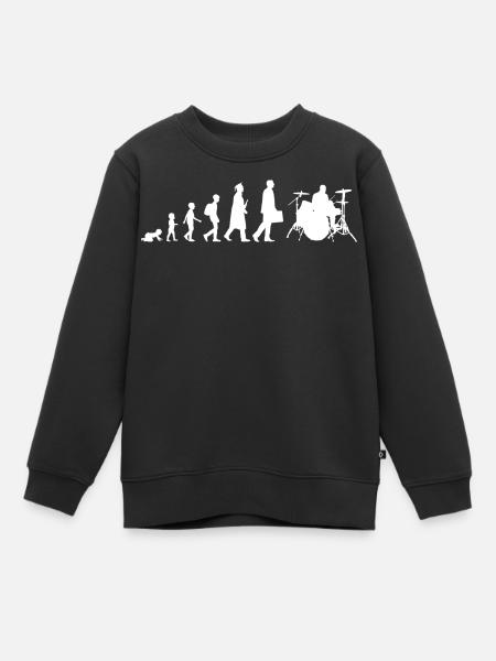 Schlagzeuger Evolution - Kinder Premium Organic Sweatshirt - Schwarz