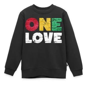 One Love Reggae Musik - Kinder Premium Organic Sweatshirt - Schwarz - Vorne - AI Model Kid Female (0cm)
