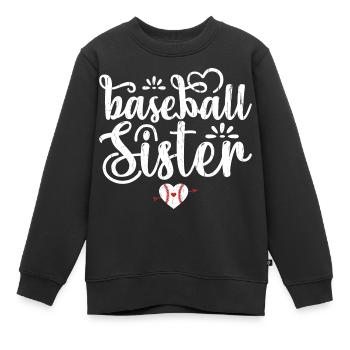 Baseball Sister Baseball Baseball Sister - Sweat Premium enfant bio - noir - Devant - AI Model Kid Female (0cm)