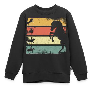 Reitsport - Kinder Premium Organic Sweatshirt - Schwarz - Vorne - AI Model Kid Female (0cm)