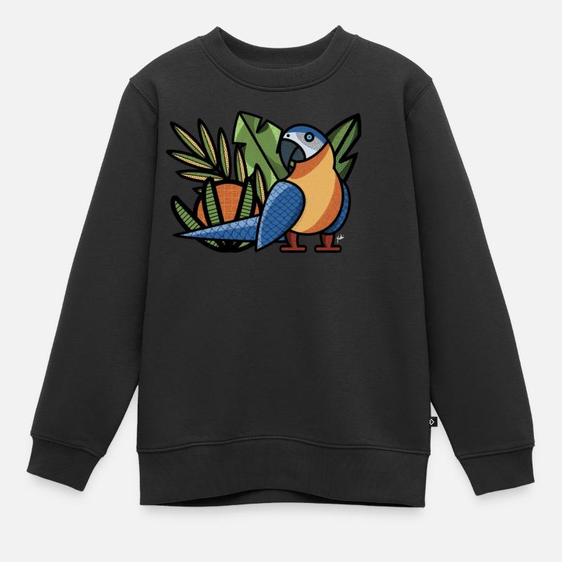 Perroquet Macao Macao tropical ararauna - Sweat Premium enfant bio - noir