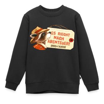 Lenny Hunter Es Riecht Nach Abenteuer! - Kinder Premium Organic Sweatshirt - Schwarz - Vorne - AI Model Kid Female (0cm)