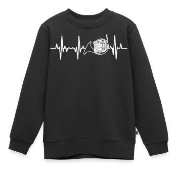 Waldhorn Herzklopfen - Kinder Premium Organic Sweatshirt - Schwarz - Vorne - AI Model Kid Female (0cm)