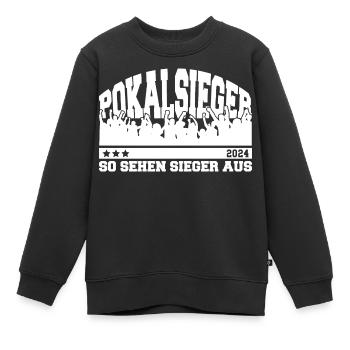 Pokalsieger 2024 - So sehen Sieger aus - Kinder Premium Organic Sweatshirt - Schwarz - Vorne - AI Model Kid Female (0cm)