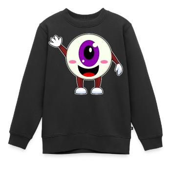Augapfel Halloween - Kinder Premium Organic Sweatshirt - Schwarz - Vorne - AI Model Kid Female (0cm)