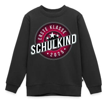 Erste Klasse schulkind 2025 mädchen rosa - Kinder Premium Organic Sweatshirt - Schwarz - Vorne - AI Model Kid Female (0cm)