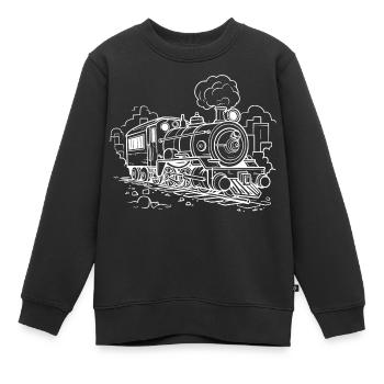 Locomotive à vapeur - Sweat Premium enfant bio - noir - Devant - AI Model Kid Female (0cm)