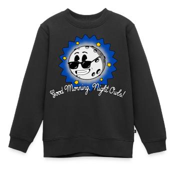 Night Owls Nightlife Tuyau en caoutchouc Retro Moon - Sweat Premium enfant bio - noir - Devant - AI Model Kid Female (0cm)