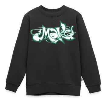 Grünes Wort machen Graffiti - Kinder Premium Organic Sweatshirt - Schwarz - Vorne - AI Model Kid Female (0cm)
