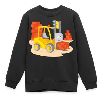 Gabelstapler - Kinder Premium Organic Sweatshirt - Schwarz - Vorne - AI Model Kid Female (0cm)