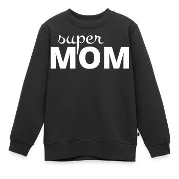 Super maman - Sweat Premium enfant bio - noir - Devant - AI Model Kid Female (0cm)