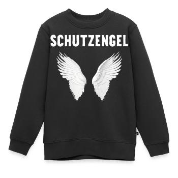 Ich bin ein Schutzengel mit Flügeln ein Engel - Kinder Premium Organic Sweatshirt - Schwarz - Vorne - AI Model Kid Female (0cm)