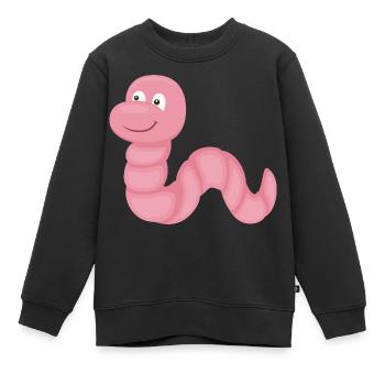 Regenwurm - Kinder Premium Organic Sweatshirt - Schwarz - Vorne - AI Model Kid Female (0cm)