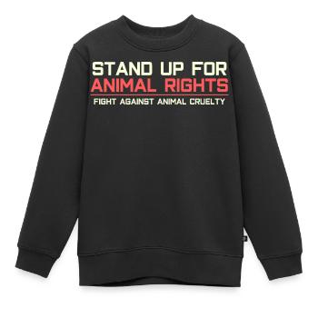 Setz dich ein für Tierrechte - Kinder Premium Organic Sweatshirt - Schwarz - Vorne - AI Model Kid Female (0cm)