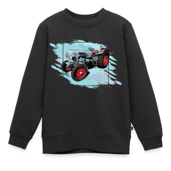 Der Tiger EM 235 - Kinder Premium Organic Sweatshirt - Schwarz - Vorne - AI Model Kid Female (0cm)