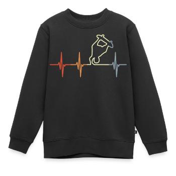Skateboarder Kardiogramm - Kinder Premium Organic Sweatshirt - Schwarz - Vorne - AI Model Kid Female (0cm)