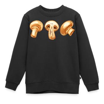 Drei braune Pilze die Champignons Pilze - Kinder Premium Organic Sweatshirt - Schwarz - Vorne - AI Model Kid Female (0cm)