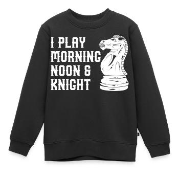 I Play Morning Noon & Knight - Kinder Premium Organic Sweatshirt - Schwarz - Vorne - AI Model Kid Female (0cm)