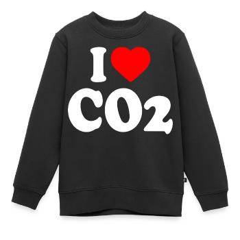 I love co2 - Kinder Premium Organic Sweatshirt - Schwarz - Vorne - AI Model Kid Female (0cm)