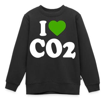 I love co2 - Kinder Premium Organic Sweatshirt - Schwarz - Vorne - AI Model Kid Female (0cm)