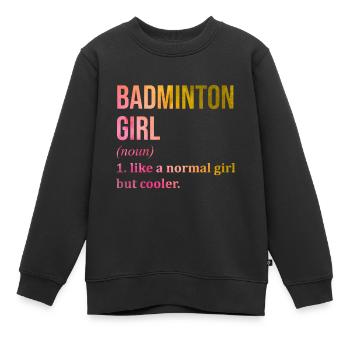 Badminton Badminton Badminton - Kinder Premium Organic Sweatshirt - Schwarz - Vorne - AI Model Kid Female (0cm)