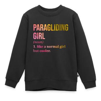 Parapente parapente parapente - Sweat Premium enfant bio - noir - Devant - AI Model Kid Female (0cm)
