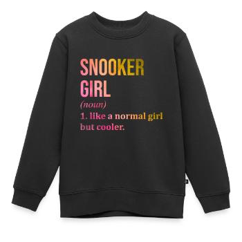 snooker - Sweat Premium enfant bio - noir - Devant - AI Model Kid Female (0cm)