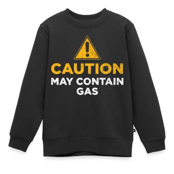 Attention : peut contenir du gaz - Sweat Premium enfant bio - noir - Devant - AI Model Kid Female (0cm)