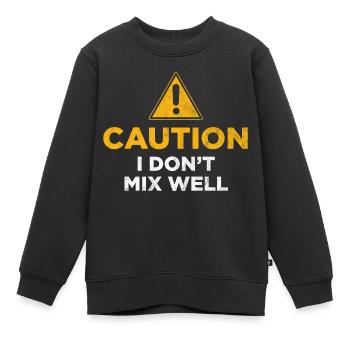 Achtung, ich mische nicht gut - Kinder Premium Organic Sweatshirt - Schwarz - Vorne - AI Model Kid Female (0cm)