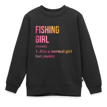 Angeln Angeln Angeln Angeln - Kinder Premium Organic Sweatshirt - Schwarz - Vorne - AI Model Kid Female (0cm)