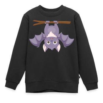 Fledermaus - Kinder Premium Organic Sweatshirt - Schwarz - Vorne - AI Model Kid Female (0cm)