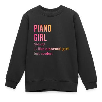 Klavier Klavier Klavier - Kinder Premium Organic Sweatshirt - Schwarz - Vorne - AI Model Kid Female (0cm)