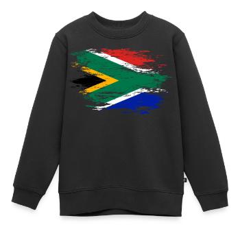 Südafrika Flagge used - Kinder Premium Organic Sweatshirt - Schwarz - Vorne - AI Model Kid Female (0cm)