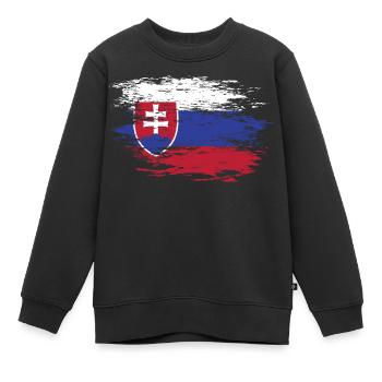 Slowakei Flagge used - Kinder Premium Organic Sweatshirt - Schwarz - Vorne - AI Model Kid Female (0cm)