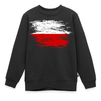Polen Flagge used - Kinder Premium Organic Sweatshirt - Schwarz - Vorne - AI Model Kid Female (0cm)