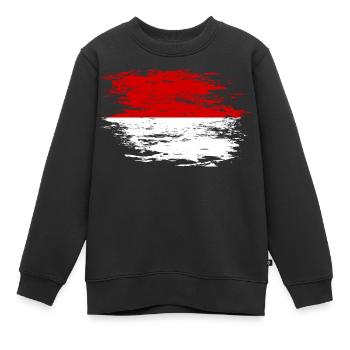 Indonesien Flagge used - Kinder Premium Organic Sweatshirt - Schwarz - Vorne - AI Model Kid Female (0cm)