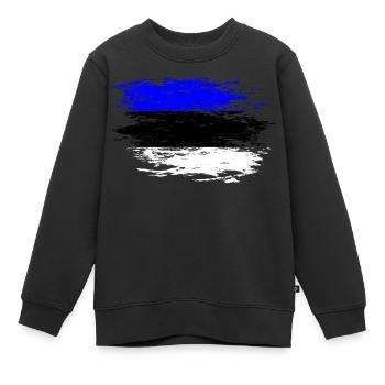 Estland Flagge used - Kinder Premium Organic Sweatshirt - Schwarz - Vorne - AI Model Kid Female (0cm)