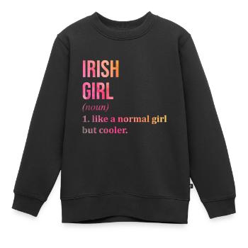 Irlande - Sweat Premium enfant bio - noir - Devant - AI Model Kid Female (0cm)