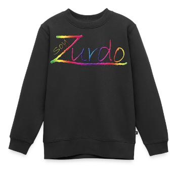 Je suis gaucher - Sweat Premium enfant bio - noir - Devant - AI Model Kid Female (0cm)