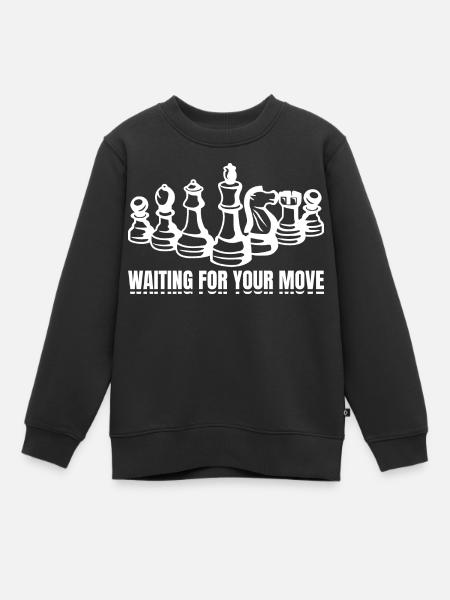 Warte auf Deinen Zug - Kinder Premium Organic Sweatshirt - Schwarz