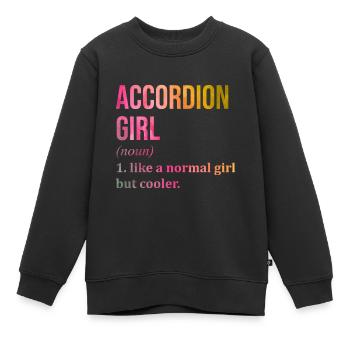 accordéon - Sweat Premium enfant bio - noir - Devant - AI Model Kid Female (0cm)