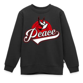 Paix - Sweat Premium enfant bio - noir - Devant - AI Model Kid Female (0cm)
