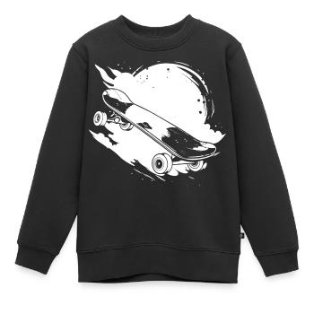 Skateboard Zeichnung - Kinder Premium Organic Sweatshirt - Schwarz - Vorne - AI Model Kid Female (0cm)