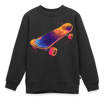 Skateboard Illustration - Kinder Premium Organic Sweatshirt - Schwarz - Vorne - AI Model Kid Female (0cm)