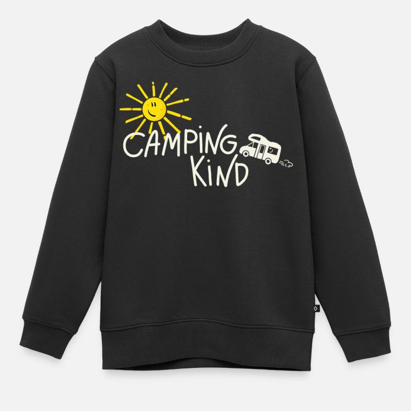 Camping Kind Wohnmobil - Kinder Premium Organic Sweatshirt - Schwarz