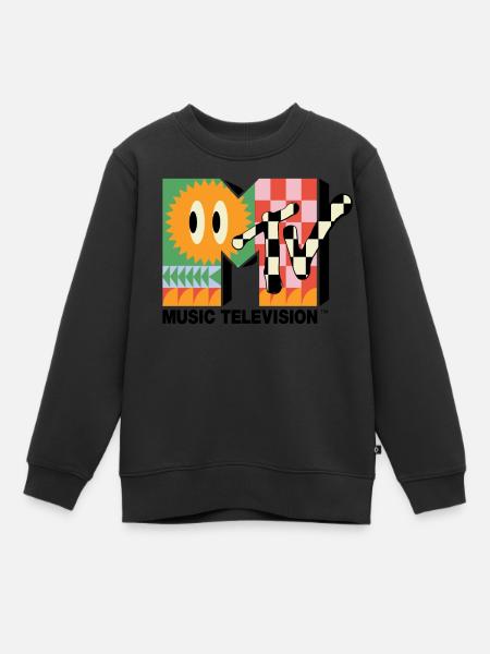 MTV Music Television Logo Coloré Avec Soleil - Sweat Premium enfant bio - noir