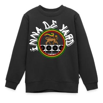 Lion du système de musique reggae - Sweat Premium enfant bio - noir - Devant - AI Model Kid Female (0cm)